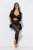 Ulla Popken 850264 Wzorzyste legginsy rajstopowe Czarna - Rajstopy & skarpetki - 