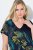 Ulla Popken 850393 Wzorzysta szyfonowa sukienka Granatowa - Sukienki letnie - Letnie sukienki plus size