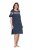 Ulla Popken 850401 Koszula nocna w kwiaty Granatowa - Koszule nocne - 