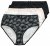 Ulla Popken 851752 Majtki w paski 5 szt. Czarna - Majtki - 