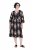 Ulla Popken 852315 Wzorzysta sukienka kopertowa Czarna - Sukienki midi - Sukienki midi w dużych rozmiarach