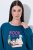 Ulla Popken 852710 Bluza domowa z długim rękawem Petrolowa - Piżamy/Odzież domowa - 
