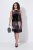 Ulla Popken 853768 Sukienka z cekinami w paski Czarna - Sukienki wieczorowe - Wieczorowe sukienki plus size