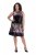Ulla Popken 853768 Sukienka z cekinami w paski Czarna - Sukienki wieczorowe - Wieczorowe sukienki plus size