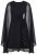 Ulla Popken 853774 Sukienka z falbanami Czarna - Sukienki wieczorowe - Wieczorowe sukienki plus size