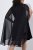 Ulla Popken 853774 Sukienka z falbanami Czarna - Sukienki wieczorowe - Wieczorowe sukienki plus size