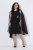 Ulla Popken 853774 Sukienka z falbanami Czarna - Sukienki wieczorowe - Wieczorowe sukienki plus size