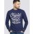 D555 Austin Long Sleeve T-shirt Navy - Koszulki - T-shirty meskie Duże Rozmiary - 2XL-14XL