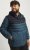 Jack & Jones SPRINT Black Blocking Quilted Hooded Jacket Turquoise Blue - Kurtki Męskie Duże Rozmiary - Kurtki Duże rozmiary 2XL-8XL