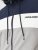 Jack & Jones RUSH White/Grey Blocking Bomber Jacket with Hood Navy Blazer - Kurtki Męskie Duże Rozmiary - Kurtki Duże rozmiary 2XL-8XL