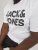 Jack & Jones CORP Logo T-Shirt White w Large Black Print - Koszulki - T-shirty meskie Duże Rozmiary - 2XL-14XL