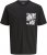 Jack & Jones Split Pocket Print T-Shirt Black - Koszulki - T-shirty meskie Duże Rozmiary - 2XL-14XL