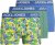 Jack & Jones JACPINEAPPLE SKULL TRUNKS 3 PACK Palace Blue - Bokserki - Bokserki 2XL-12XL