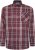 Kam Jeans P038 LS Premium Cotton Check Shirt Wine - Koszule - Koszule 2XL-10XL