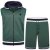 Kam Jeans TS005 Retro Tracky Set (Shorts/Sleeveless Hoodie) Racing Green - Dresy - Dresy męskie duże rozmiary
