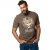 JP1880 T-Shirt Skull Print Guns N Roses Khaki - Koszulki - T-shirty meskie Duże Rozmiary - 2XL-14XL