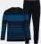 JP1880 Pyjamas Two-piece Long Sleeve with Stripes Blue - Bielizna & stroje kąpielowe - Bielizna & Stroje kąpielowe 2XL-8XL