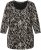 Ulla Popken Number Print 3/4 Sleeve Tee Black - Koszulki z nadrukiem dla kobiet - 