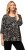 Ulla Popken Number Print 3/4 Sleeve Tee Black - Koszulki z nadrukiem dla kobiet - 