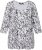 Ulla Popken Number Print 3/4 Sleeve Tee Snow White - Koszulki z nadrukiem dla kobiet - 