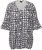 Ulla Popken Geometric Print Trumpet Sleeve Tee Black - Koszulki z nadrukiem dla kobiet - 