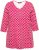 Ulla Popken Minimalist Ho Ho Ho Print 3/4 Sleeve Tee Salsa Red - Koszulki z nadrukiem dla kobiet - 