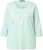 Ulla Popken Metallic Lettering 3/4 Sleeve Tee Mint Green - Koszulki z nadrukiem dla kobiet - 