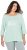 Ulla Popken Metallic Lettering 3/4 Sleeve Tee Mint Green - Koszulki z nadrukiem dla kobiet - 