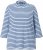Ulla Popken Striped 3/4 Sleeve Turtleneck Tee Light Blue - Koszulki z nadrukiem dla kobiet - 