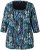 Ulla Popken Graphic Print Square Neck Tee Black - Koszulki z nadrukiem dla kobiet - 