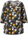 Ulla Popken Graphic Print 3/4 Sleeve Tee Black - Koszulki z nadrukiem dla kobiet - 