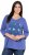 Ulla Popken Meet Me In The Moonlight 3/4 Sleeve Graphic Tee Atlantic Blue - Koszulki z nadrukiem dla kobiet - 