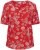 Kaffe Curve Ami Short Sleeve Blouse Printed Poppy Red - Bluzki & koszule - 