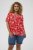 Kaffe Curve Ami Short Sleeve Blouse Printed Poppy Red - Bluzki & koszule - 