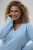 Kaffe Curve Jilanda V-Neck Pullover Blue - Swetry & dzianina - 