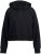 Ulla Popken Ribbed Inset Zip Collar Hoodie Black - Bluzy & bluzy z kapturem - 