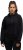 Ulla Popken Ribbed Inset Zip Collar Hoodie Black - Bluzy & bluzy z kapturem - 