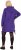 Ulla Popken Longline Lace Up Hoodie Purple - Bluzy & bluzy z kapturem - 
