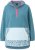 Ulla Popken Floral Detail Fleece Hoodie Ice Green - Bluzy & bluzy z kapturem - 