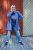 Ulla Popken Tiered Flounce Panel Zip Up Hoodie Atlantic Blue - Bluzy & bluzy z kapturem - 