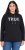 Ulla Popken TRUE Lettering Hoodie Black - Bluzy & bluzy z kapturem - 