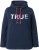 Ulla Popken TRUE Lettering Hoodie Navy Blue - Bluzy & bluzy z kapturem - 