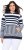 Ulla Popken Oversized Striped Long Sleeve Hoodie Ink Blue - Bluzy & bluzy z kapturem - 