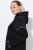 Ulla Popken Mix Fabric Reflective Trim Zip Hoodie Black - Bluzy & bluzy z kapturem - Przytulne bluzy, hoody i swetry