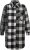 Ulla Popken Mixed Plaid Long Sleeve Button Down Shacket Black - Kurtki - 