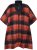 Ulla Popken Oversized Plaid Wing Collar Poncho Red Orange - Kurtki - 
