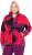 Ulla Popken Abstract Print Zip Fleece Jacket Pink Berry - Kurtki - 