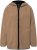 Ulla Popken Long Sleeve Hooded Teddy Jacket Putty - Kurtki - 