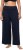 Ulla Popken Wide Leg Smocked Waist Knit Pants Night Blue - Jeansy & Spodnie w Dużych Rozmiarach – Plus Size - 