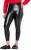 Ulla Popken Metallic Faux Leather Leggings Black - Jeansy & Spodnie w Dużych Rozmiarach – Plus Size - 